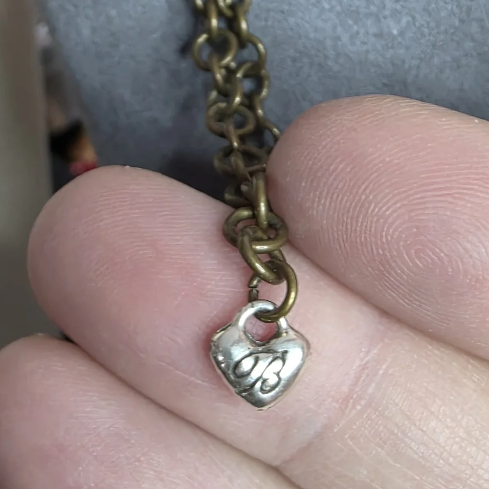 Brighton Long Station Necklace Multistrand Mixed Metal Heart Detail 772